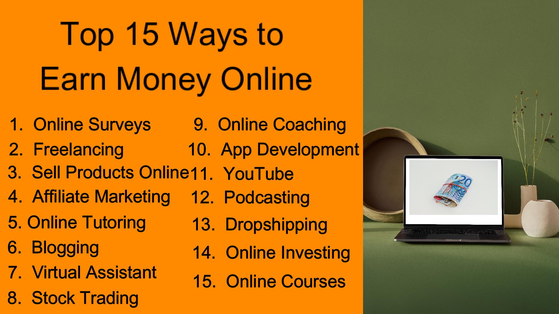 Top 15 Ways to Earn Money Online